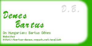 denes bartus business card