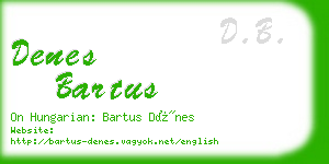 denes bartus business card